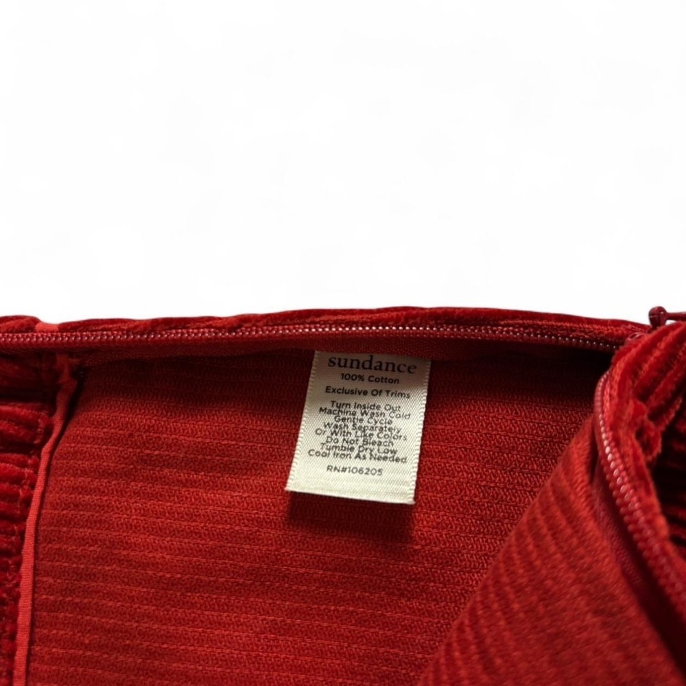 Sundance Red Orange Corduroy Mini Skirt M A-Line Mod Fall Pockets High Waist - Picture 5 of 5